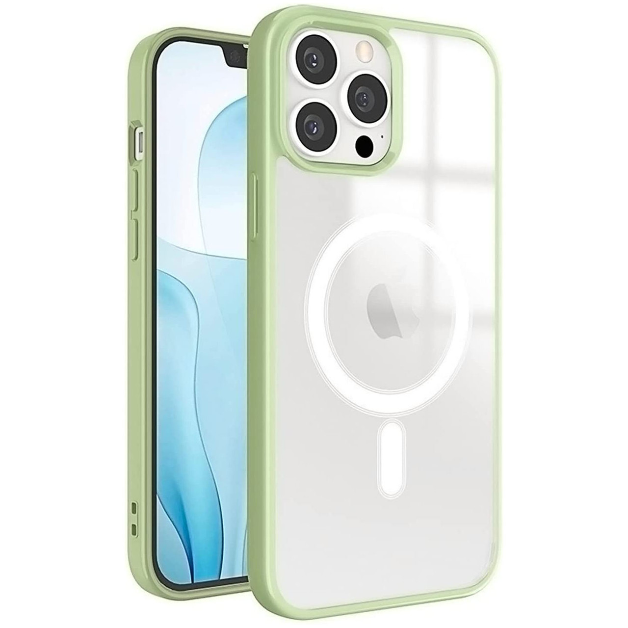Green Clear MagSafe iPhone 15 Pro Max case