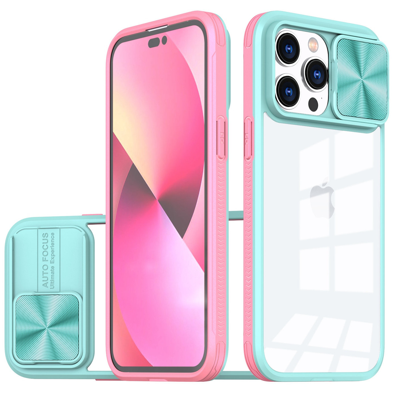 HD Transparent Case with Camera Privacy Cover for iPhone 15 Pro