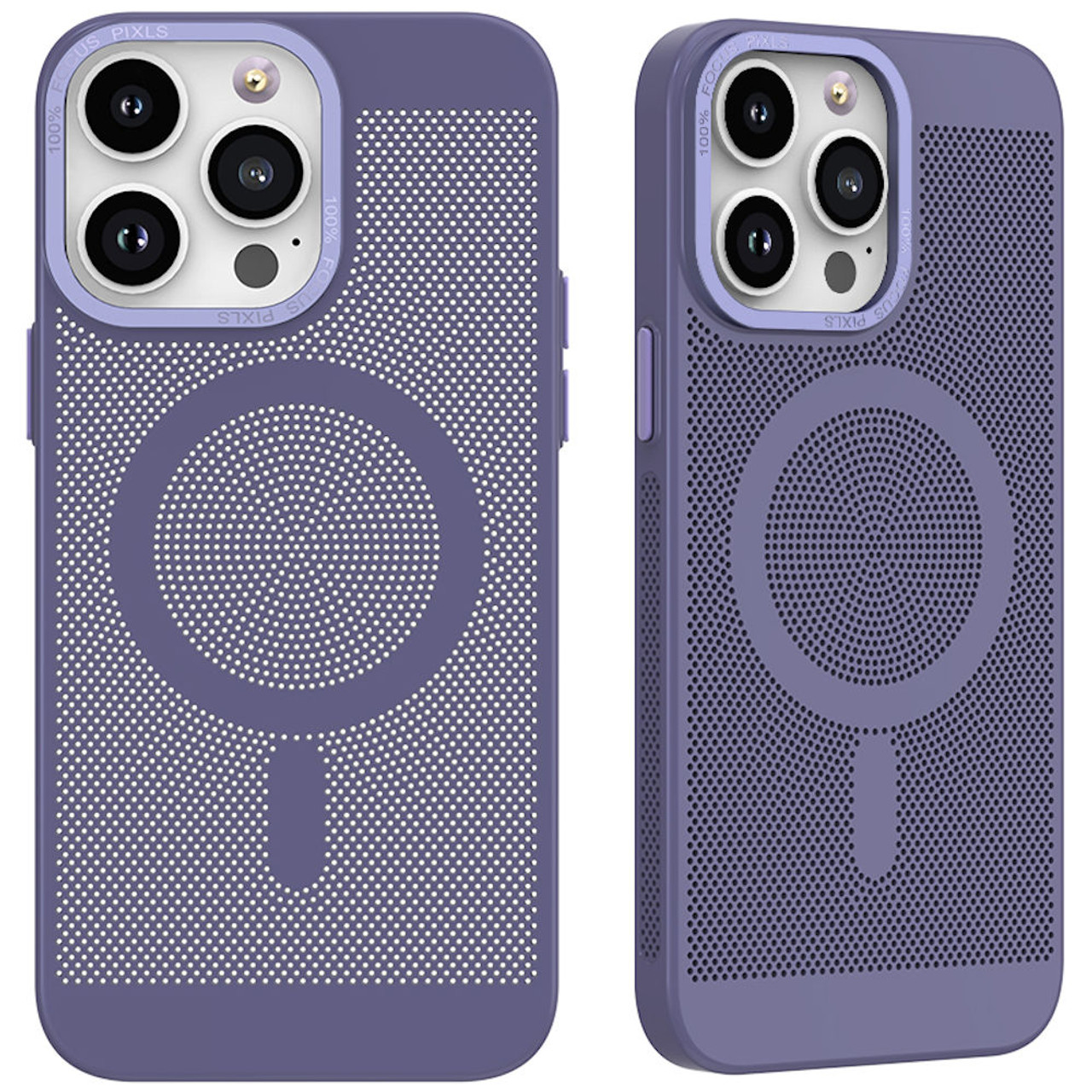 Perforated Heat Dissipation Case with MagSafe for iPhone 15 Plus - Lavender