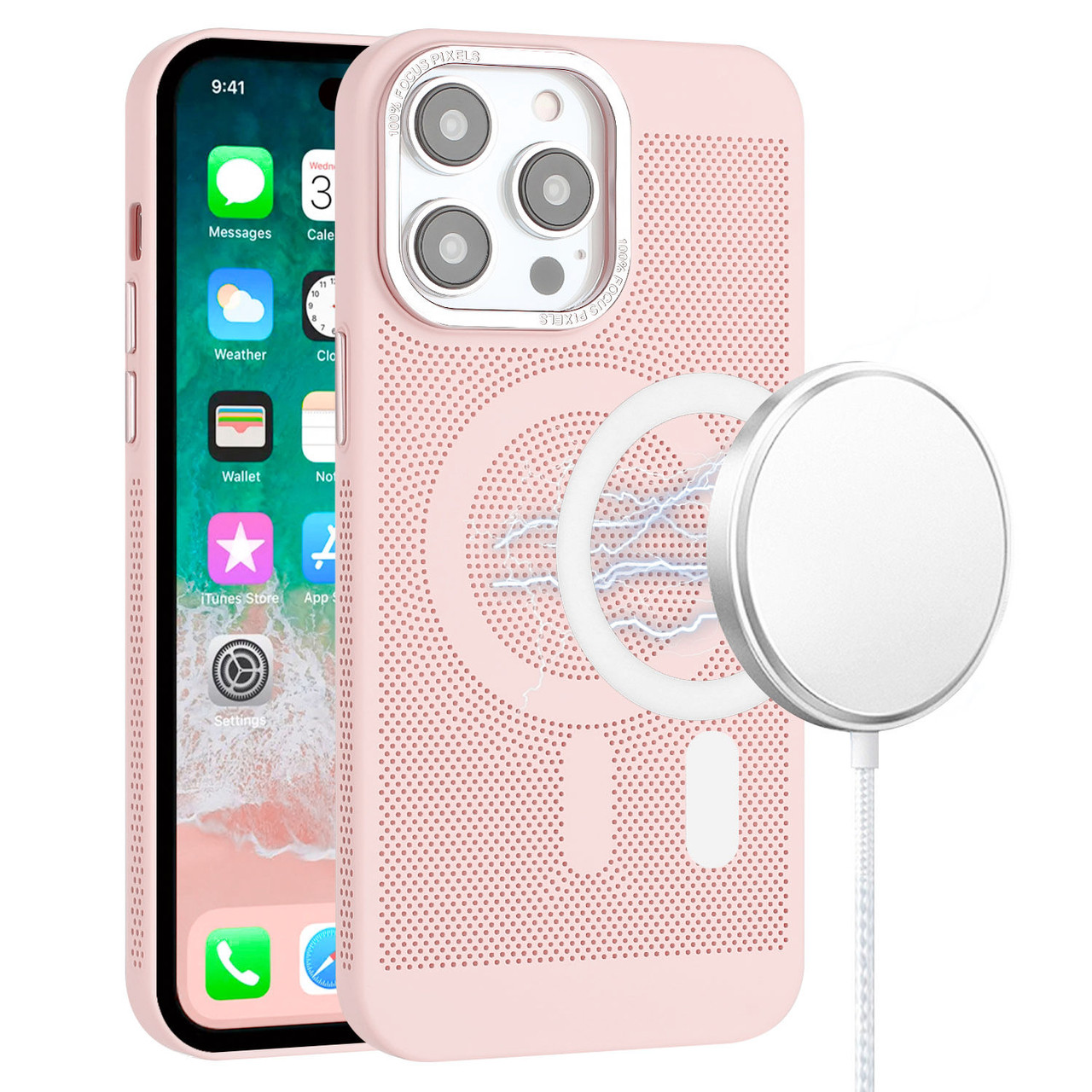 Perforated Heat Dissipation Case with MagSafe for iPhone 15