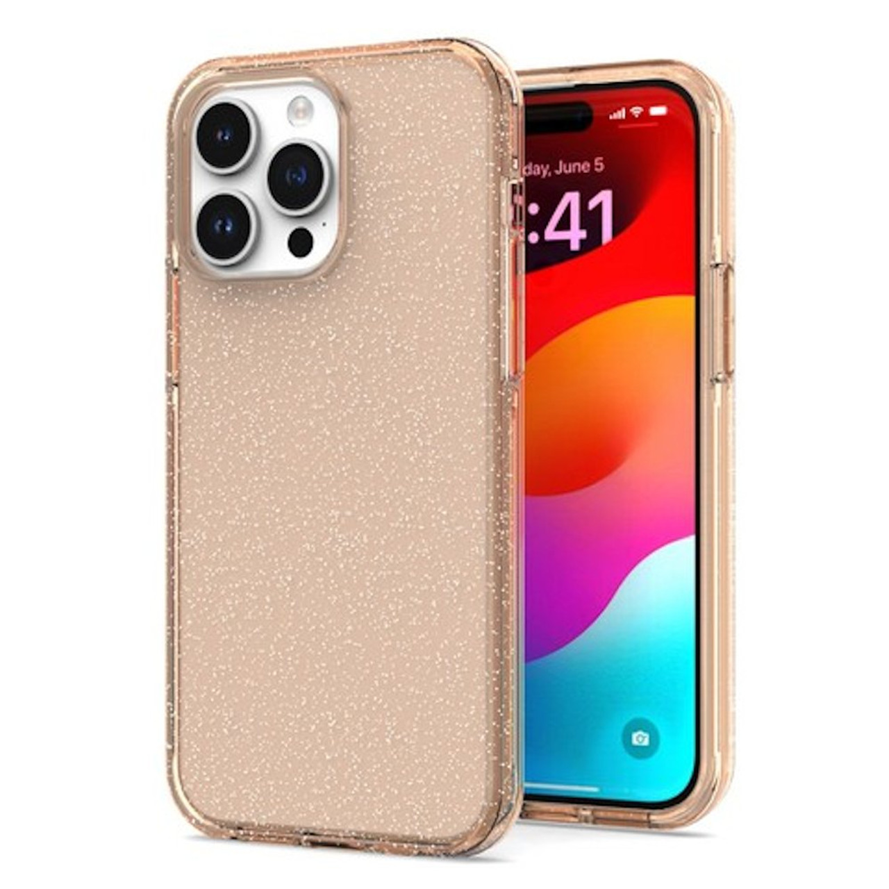 Full Glitter Hybrid Protective Case for iPhone 14 Pro Max - Rose