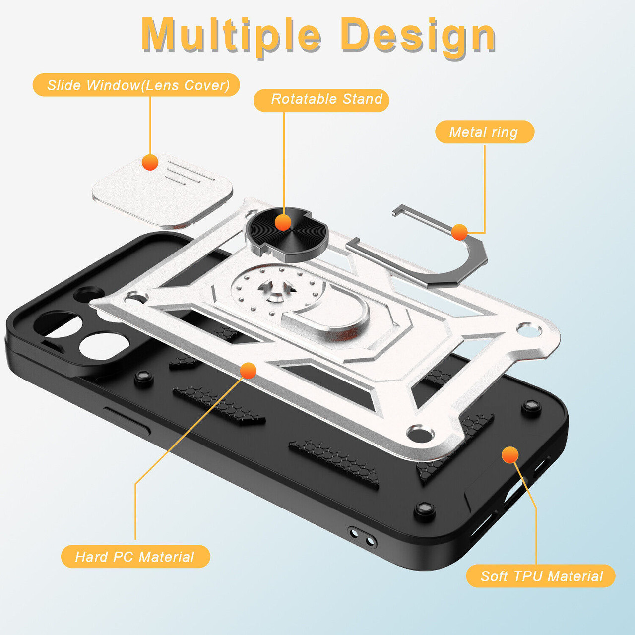 Elite Series Hybrid Case with Ring Grip and Camera Lens Cover for