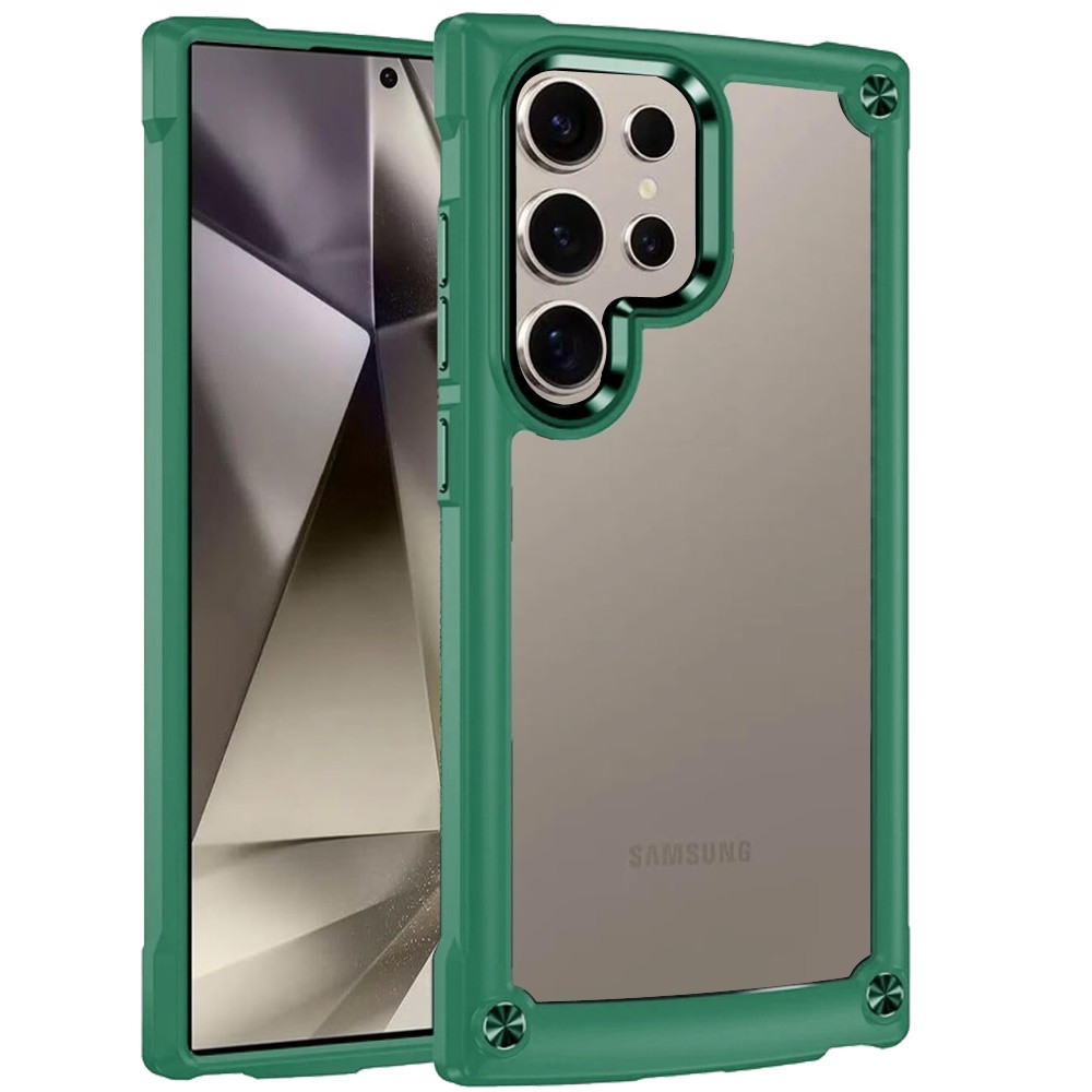 Military Grade Tough Shield Snap-on Transparent Case for Samsung Galaxy S25 Ultra - Green Military Grade Tough Shield Snap-on Transparent Case for Samsung Galaxy S25 Ultra - Green
