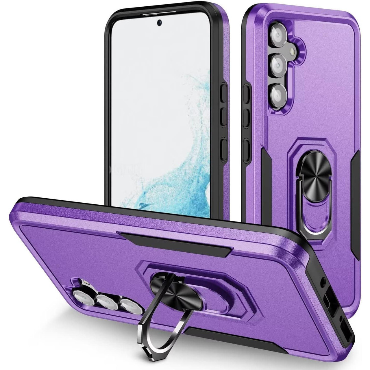 Military Grade TUFF Shockproof Hybrid Armor Case with Ring Grip for Samsung Galaxy S25 Plus - Purple Military Grade TUFF Shockproof Hybrid Armor Case with Ring Grip for Samsung Galaxy S25 Plus - Purple