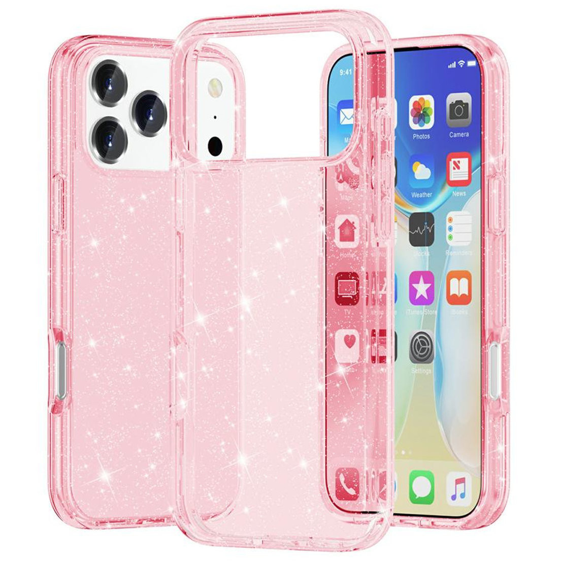 Crystal Glitter Fusion Case for iPhone 17 Pro - Pink