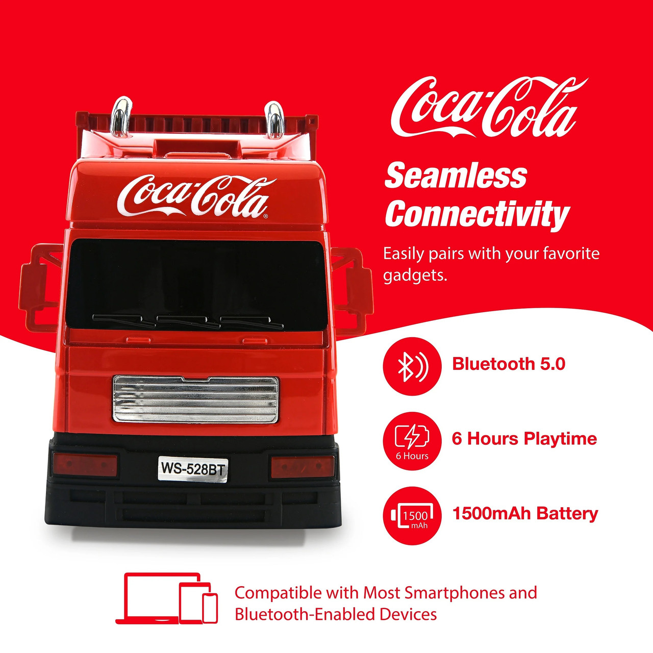 Coca-Cola Truck Shaped Bluetooth Wireless Speaker with FM Radio