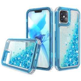 Atomic Quicksand Glitter Waterfall Hybrid Case for iPhone 12 Pro Max - Blue