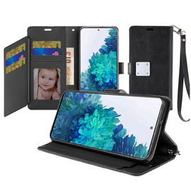 Xtra Series Essential Leather Wallet Stand Case for Samsung Galaxy S20 FE Fan Edition - Black