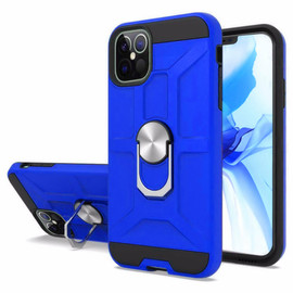 Dynamic Dual Layer Hybrid Case with Ring Stent Finger Loop for iPhone 12 Pro Max - Navy Blue