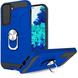 Dynamic Dual Layer Hybrid Case with Ring Stent Finger Loop for Samsung Galaxy S21 Plus 5G - Navy Blue