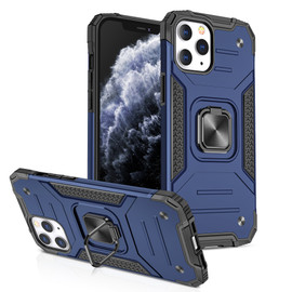 Robust Series Dual Layer Hybrid Case with Ring Stent Finger Loop for iPhone 12 / iPhone 12 Pro - Navy Blue