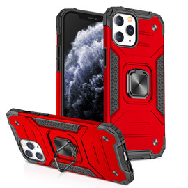 Robust Series Dual Layer Hybrid Case with Ring Stent Finger Loop for iPhone 12 / iPhone 12 Pro - Red