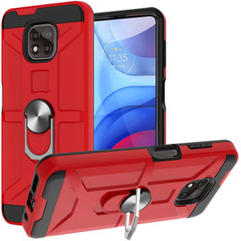 Dynamic Dual Layer Hybrid Case with Ring Stent Finger Loop for Motorola Moto G Power 2021 - Red