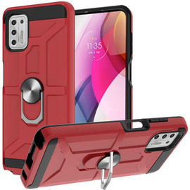 Dynamic Dual Layer Hybrid Case with Ring Stent Finger Loop for Motorola Moto G Stylus 2021 - Red