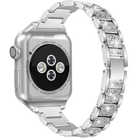 Luxury Stainless Steel Diamond Link Watch Band for Apple Watch 44mm / 42mm - Silver