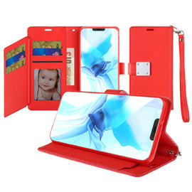 Xtra Series Essential Leather Wallet Stand Case for iPhone 13 Pro Max - Red