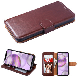 Element Series Book-Style Leather Folio Wallet Case for iPhone 12 Pro Max - Brown