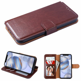 Element Series Book-Style Leather Folio Wallet Case for iPhone 13 Pro Max - Brown