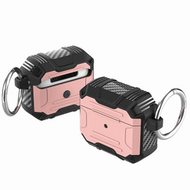 Carbon Fiber Series TUFF Hybrid Case for AirPods (3rd Generation) - Rose Gold