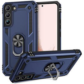 Military Grade Finger Loop Case with Ring Holder for Samsung Galaxy S22 Plus 5G - Navy Blue