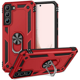 Military Grade Finger Loop Case with Ring Holder for Samsung Galaxy S22 Plus 5G - Red