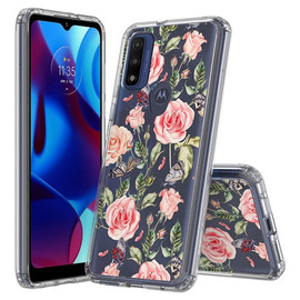 Fusion Shield Tough Snap-on Case for Motorola Moto G Pure - Butterfly Rose