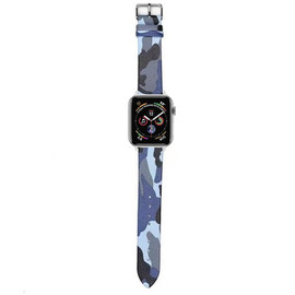Camouflage Series Leather Band for Apple Watch 41mm / 40mm / 38mm - Blue