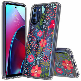 Tough Shield Snap-on Transparent Case for Motorola Moto G Stylus 5G 2022 - Flowers