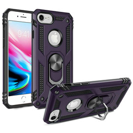 Armor Ring Finger Loop Hybrid Case for iPhone SE (3rd gen & 2nd gen) and iPhone 8/7/6S/6 - Purple