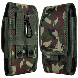 Extra Large Case-On Nylon Holster Vertical Pouch for Phones with 6.5 inch and Above Screen Size - Camouflage