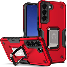 Military Grade Shockproof Hybrid Armor Case with Ring Holder for Samsung Galaxy S22 Plus 5G - Red