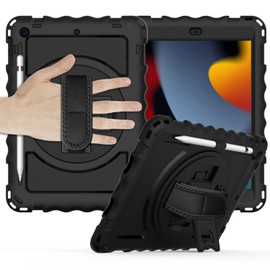 Military Grade 3-IN-1 Hybrid Armor Case with Hand Strap for iPad 10.2 inch (9th, 8th & 7th Gen)
