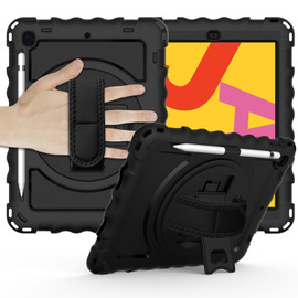 Military Grade 3-IN-1 Hybrid Armor Case with Hand Strap for iPad 9.7 inch (5th & 6th Generation)