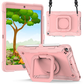 Military Grade Hybrid Armor Case with 360 Degree Rotation Kickstand for iPad 10.2 inch (9th, 8th & 7th Gen) - Pink