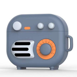 Novelty Silicone Protective Case for Apple AirPods (3rd Generation) - Retro Radio Blue