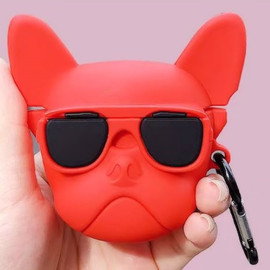 Novelty Silicone Protective Case for Apple AirPods (3rd Generation) - Cool Dog Red