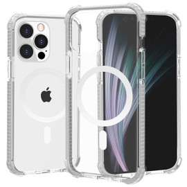 MagSafe Compatible Transparent Protective Bumper Case for iPhone 13 Pro Max - White
