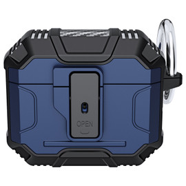 Carbon Fiber Series TUFF Hybrid Case with Secure Lock Clip for AirPods (3rd Generation) - Blue