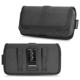 Speedway Series Ballistic Nylon Horizontal Belt Pouch Holster (6.5 inch & Above Screen Size) - Black