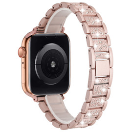 Luxury Stainless Steel Diamond Link Watch Band for Apple Watch 41mm / 40mm / 38mm - Pink