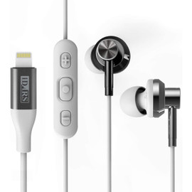 iDARS MFi Apple Certified Noise Isolation Earphones with Lightning Connector - White