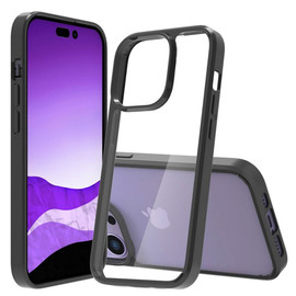 Tough Shield Snap-on Transparent Hybrid Case for iPhone 14 Pro - Black