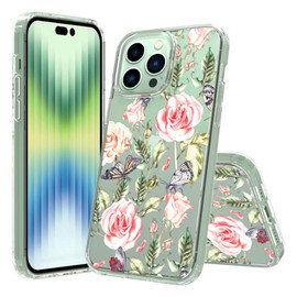 Fusion Shield Tough Snap-on Case for iPhone 14 Pro Max - Butterfly Roses
