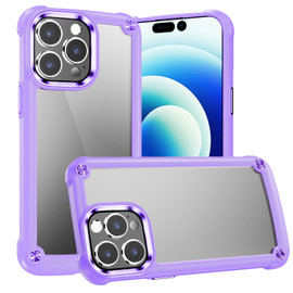 Tough Shield Snap-on Transparent Case for iPhone 14 Pro Max - Purple