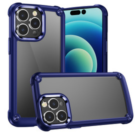 Tough Shield Snap-on Transparent Case for iPhone 14 Pro - Navy Blue
