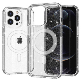 MagSafe Compatible Crystal Glitter Fusion Case for iPhone 14 Pro - Clear