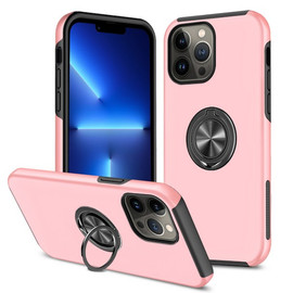 360 Rotating Ring Grip Hybrid Case for iPhone 14 Pro - Pink