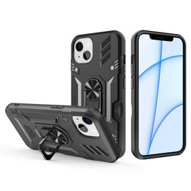 Tough Ring Grip Case with Card Slot for iPhone 14 Plus - Black