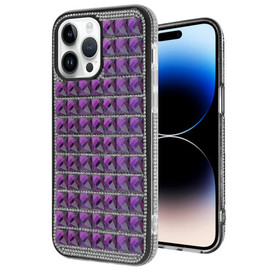Diamond Series Crystal Rhinestones Case for iPhone 14 Pro - Purple