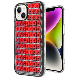 Diamond Series Crystal Rhinestones Case for iPhone 14 - Red